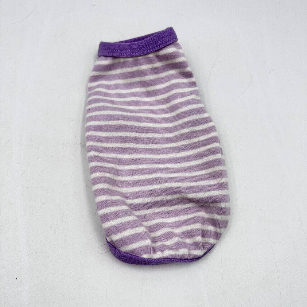 XS 2.5-4.5 lbs Cotton Dog Sweatshirt Sweater Puppy Teacup Purple Stripe - Picture 2 of 6
